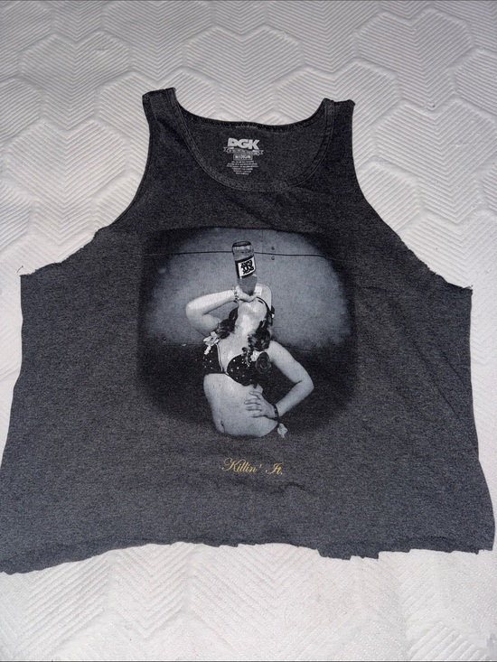 DGK Tops - DGK Charcoal Gray Graphic Tank with Pin-Up Print